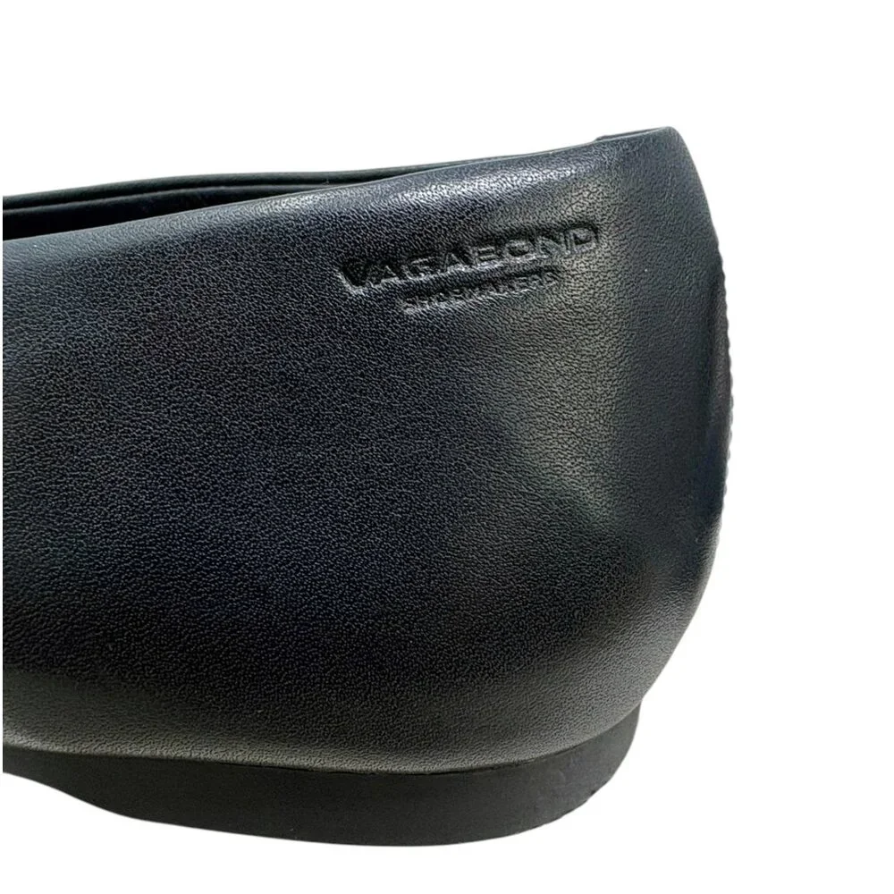 Vagabond Shoemakers Hermine Black Leather T-Strap‎ Pointed Flats